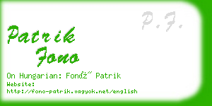 patrik fono business card